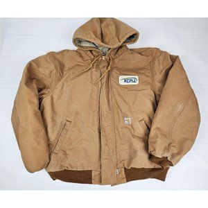 Carhartt‎ FR Flame Resistant Jacket Quilt Lined Hooded Coat Men's Size L. KCPL